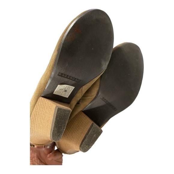 Skechers Tan Leather
Zip Cuffed Tall Heel Ankle
Booties Women's Size 9 - Picture 5 of 9